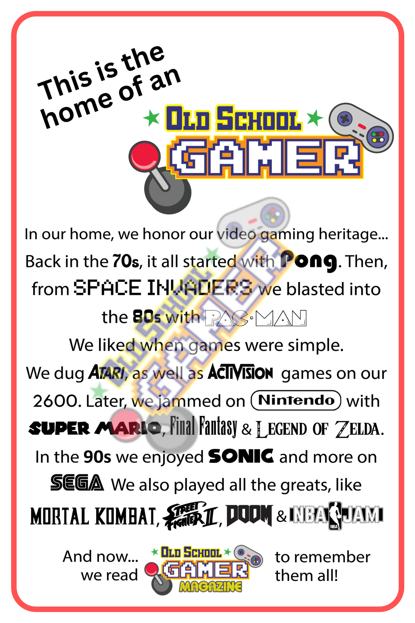 Home of an Old School Gamer Metal Sign