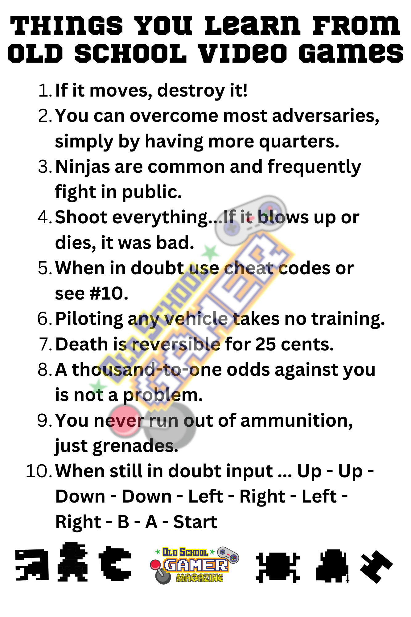 Things You Learn from Playing Video Games Metal Sign